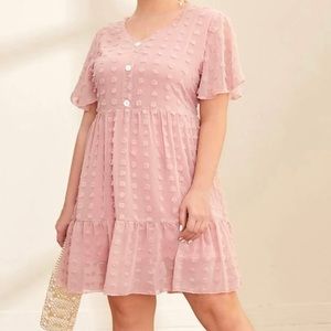 SHEIN PLUS button front ruffle hem dress size 3XL